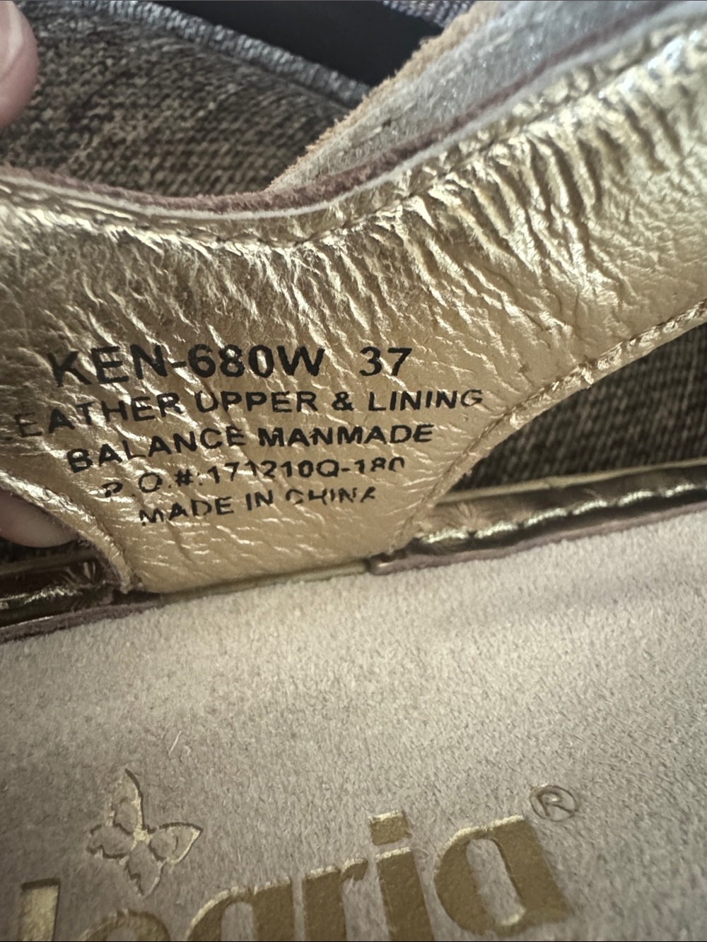 Alegria Metallic Gold and Champagne T-Strap Sandals - Picture 6 of 6